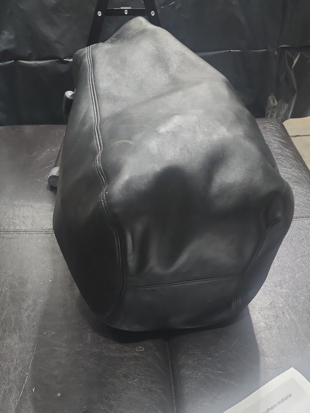 4082 Vintage 90 Coach Made In Usa Black Leather Soho Duffle Shoulder Bag Tote - Picture 15 of 16